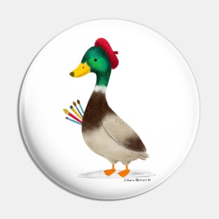 Mallard Duck Artist Pin