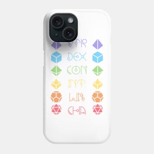 Character Abilities Dice Rainbow Phone Case