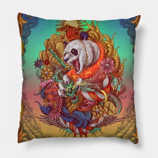 Panda Engraving Surrealism Artwork Pillow