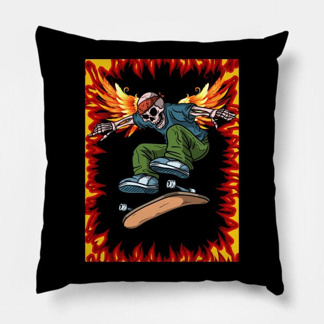 SKATER JUMP Pillow by zackmuse1