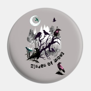 Murder Of Crows Graphic Pin