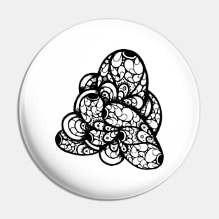 Abstract Shape With Flower Petals Doodle Art Pin