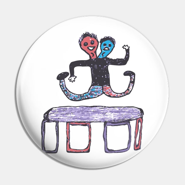 Siamese Twins on a Trampoline Pin by G-Worthy