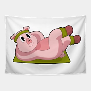 Pig Fitness Gymnastics Tapestry