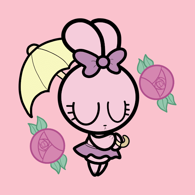Pink Umbrella Bunny by Ms.Tiny