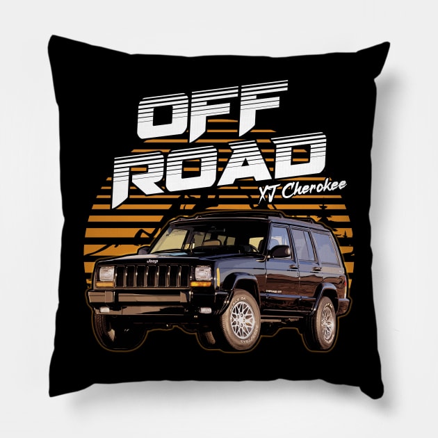 XJ-series Jeep Cherokee jeep car offroad name Pillow by Madisen Harvey