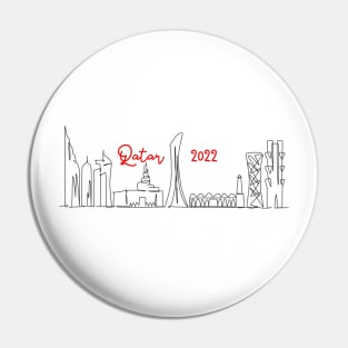 Qatar 2022 - Doha Skyline - red Pin