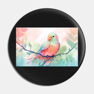 Whimsical and Cute Watercolor Bird Pin