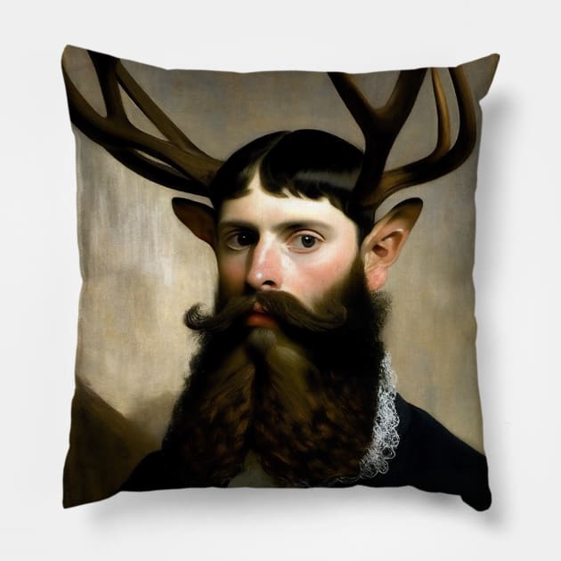 Man Stag Pillow by Walter WhatsHisFace