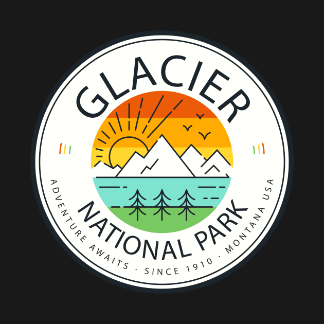 Glacier National Park Retro Vintage by roamfree