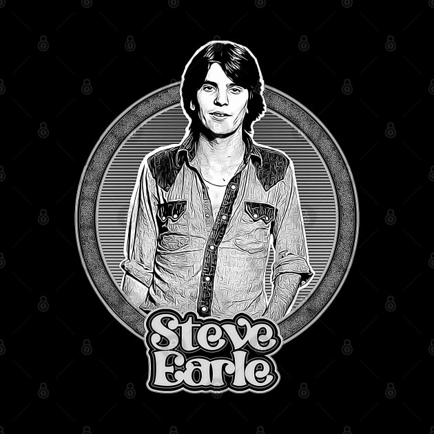 Steve Earle // Outlaw Country Retro Fan Design by DankFutura