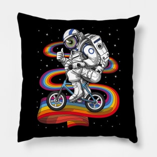 Psychedelic Astronaut Riding Bike Pillow