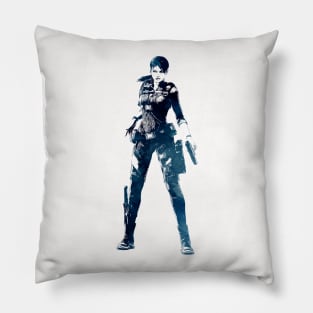 ✪ Jill Valentine ✪ REVELATIONS costume Abstract Stencil Sketch Art Pillow