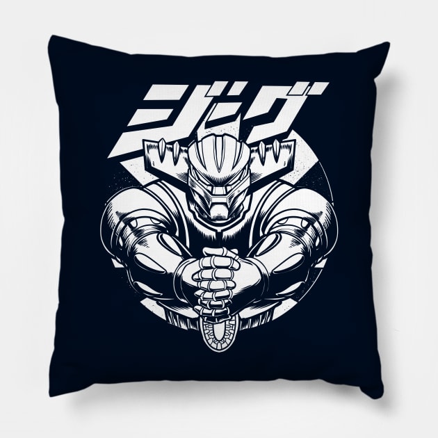 Jeeg Robot Black and White version Pillow by WahyudiArtwork