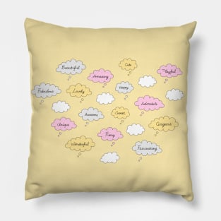 Happy Thoughts Yellow Pillow