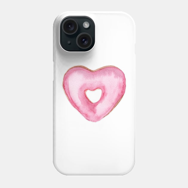 Pink heart donut Phone Case by DreamLoudArt