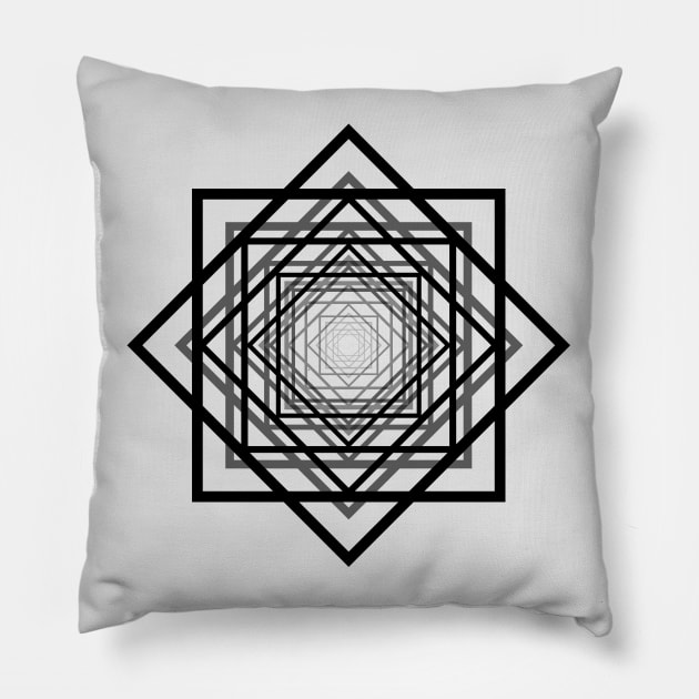 Octagonal Star Black Pillow by anomalyalice