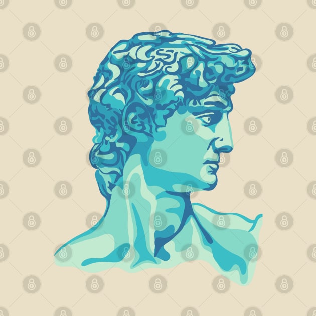 Michelangelo's David Pop Art Portrait by Slightly Unhinged