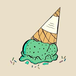 Mint Chocolate Chip Ice Cream Cone T-Shirt