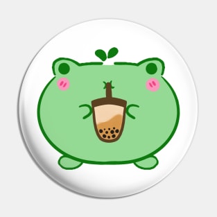 Frog with boba Pin