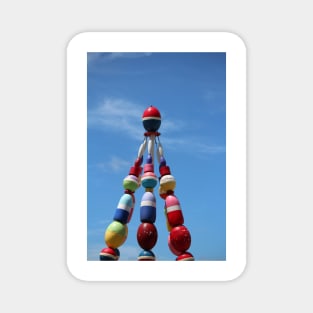 Colorful Buoy Tower Against Blue Sky Magnet