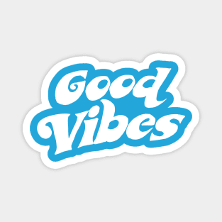 Good Vibes White - Typographic Design. Magnet