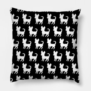 Chihuahua silhouette print (large) black and white Pillow