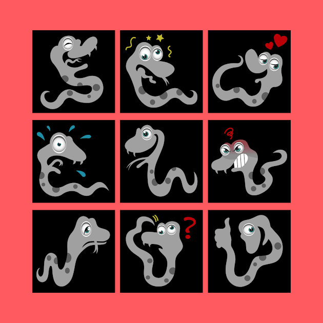 Snake expression icons by tsign703