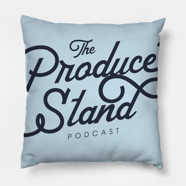 The Produce Stand Podcast secondary logo navy Pillow by Produce Stand Podcast
