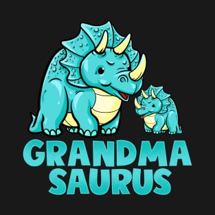 Grandma Saurus Funny Grandmasaurus Dinosaur Illustration T-Shirt
