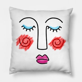 Abstract Woman Face Pillow