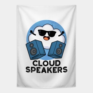 Cloud Speakers Cute Weather Pun Tapestry