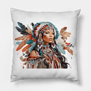 Native American Woman Pillow