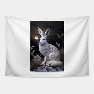 white hare 10 Tapestry
