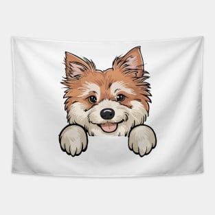 Cute Peeking Dog Tapestry