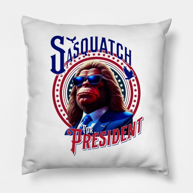 Sasquatch for President 2024 Election Pillow by Mind Your Tee