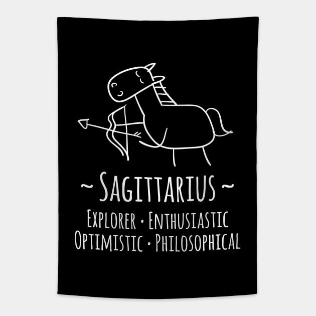 Sagittarius Zodiac Sign Tapestry by HappyCatPrints