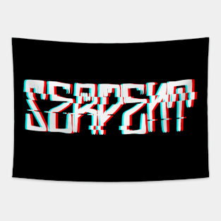 Serpent Glitch Tapestry