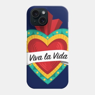 Mexican Sacred Heart III / "Viva la Vida" Frida Kahlo's Quote in Spanish by Akbaly Phone Case