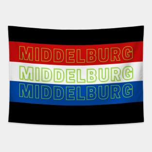 Middelburg City in Netherlands Flag Colors Stripes Tapestry