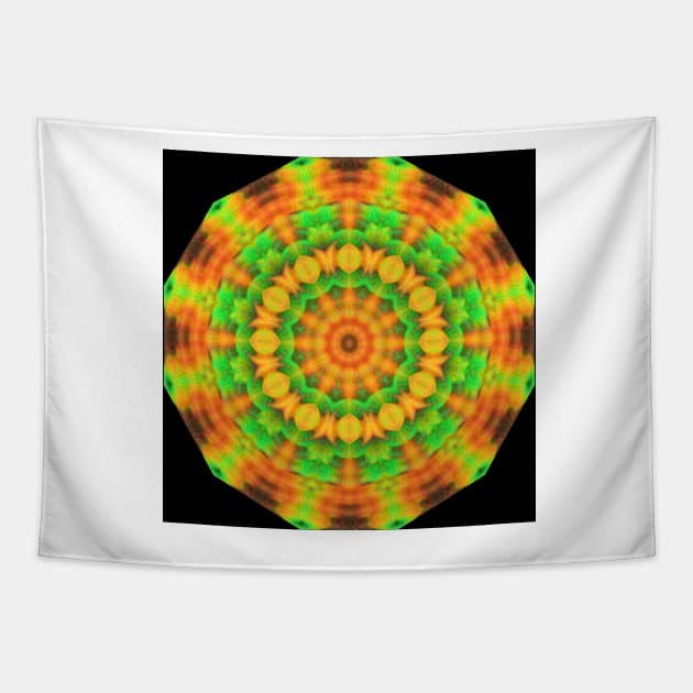 Green & Gold Mandala Tapestry by Michaelm43