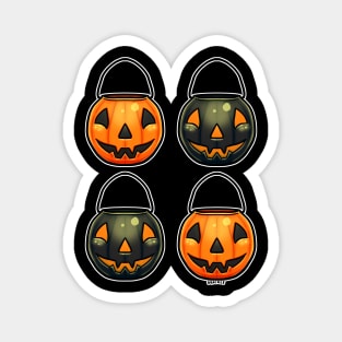 Black and Orange Pumpkin Buckets Magnet