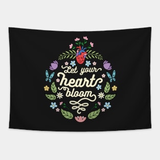 Let your heart bloom Tapestry