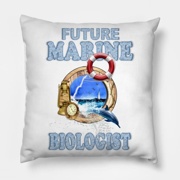 Future Marine Biologist Pillow by KC Morcom aka KCM Gems n Bling aka KCM Inspirations