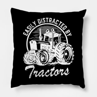 Easily Distracted By Tractors Tractor Driver Pillow