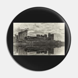 Reflections Of Caerphilly Castle Pin