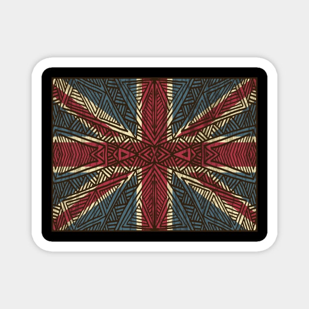 Tribal union jack Magnet by ArtLovePassion