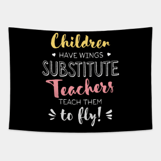 Substitute Teacher Gifts - Beautiful Wings Quote Tapestry