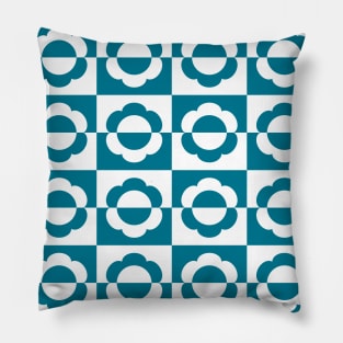 Mayapple Checkerboard Blue Pillow