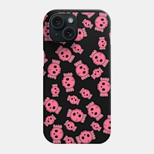 Cute Pink Candy Skulls Pattern - Kawaii Goth Phone Case